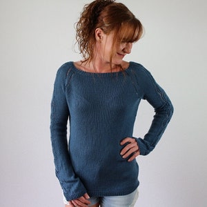 Simple Sweater knitting pattern Pullover Bella image 5