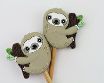 Stitch stopper knitting needle stopper 2 pieces sloth