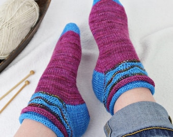 Patrón de punto para calcetines / Apto para principiantes / Calcetines deportivos / Descarga en PDF / Patrón de calcetines para mujer / DE&EN