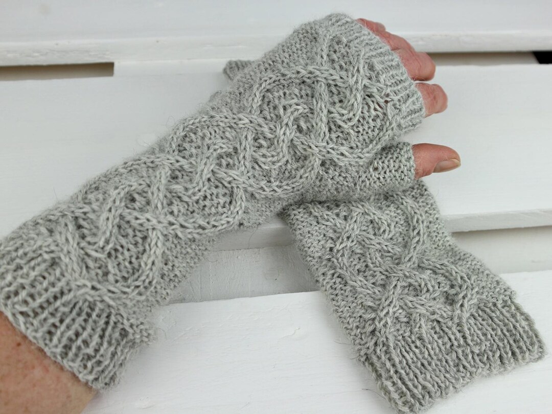 Knitting Pattern “softly” Mitts – Cable Fingerless Gloves – Warm Alpaca ...