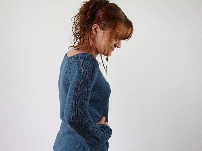 Simple Sweater knitting pattern Pullover Bella image 1