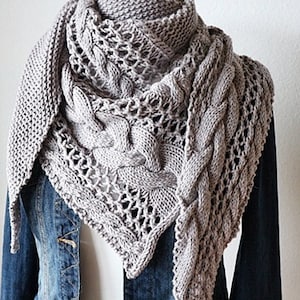 Shawl Knitting PATTERN PDF, Knitted Shawl Pattern,  Shawl Wrap, asymetrical Shawl Cozy Winter