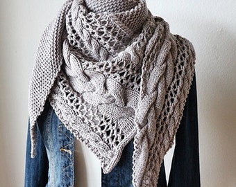 Shawl Knitting PATTERN PDF, Knitted Shawl Pattern,  Shawl Wrap, asymetrical Shawl Cozy Winter