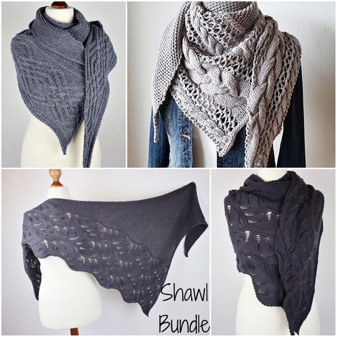 Knitting Pattern Bundle Cozy Winter • Wölkchen • Harmony | 3 Shawls PDF ...