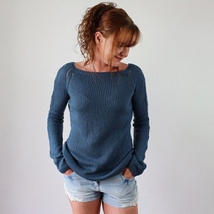 Simple Sweater knitting pattern Pullover Bella image 6
