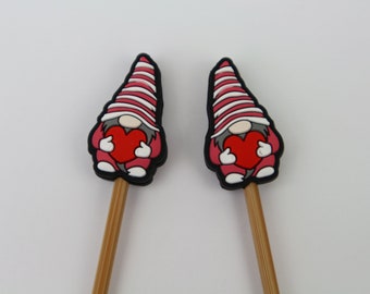 Stitch stopper knitting needle stopper 2 pieces gnome