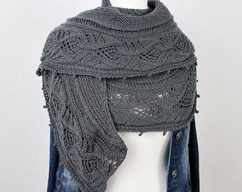 Knitting pattern Julietta shawl, half-circle lace shawl, romantic wrap, PDF pattern in English and German