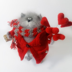 Knitted cat handmade original gift gift for lovers gift for cat lovers