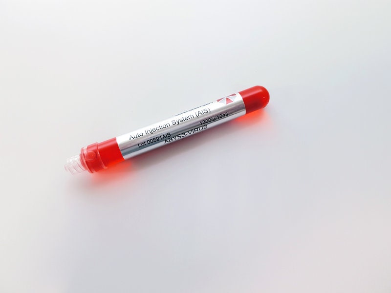 Resident Evil Umbrella Corporation Abyss Virus Auto Injector.