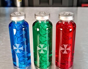 Resident Evil - Umbrella Corporation T-Virus, Anti-Virus, and Nemesis Double Helix Vial Prop Set…