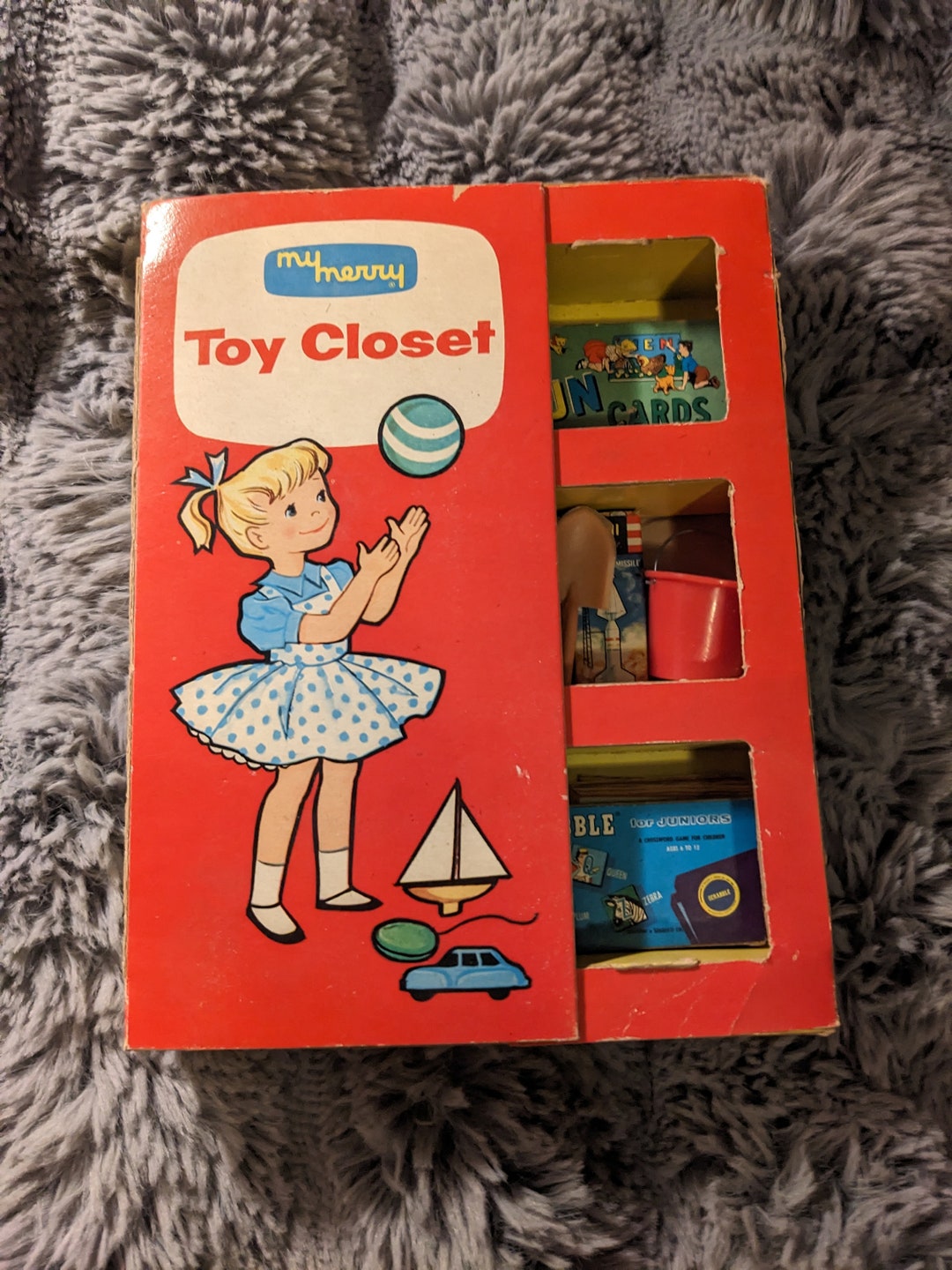 Vintage My Merry Toy Closet Featuring Scrabble, Tinkertoys, Revell Kits