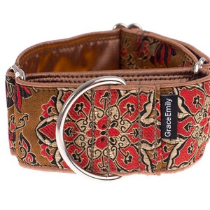 Luxury Brocade Martingale Dog Collar - 2 Inch Greyhound Collar