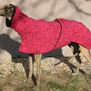 Abrigo de invierno fucsia para galgos: ropa impermeable de polar para galgos