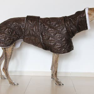 Abrigo impermeable para galgos: ropa de invierno de lana marrón para perros