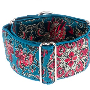 Luxury Brocade Martingale Dog Collar - 2 Inch Greyhound Collar