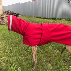 Abrigo de invierno para galgos rojos: ropa impermeable de forro polar softshell para perros