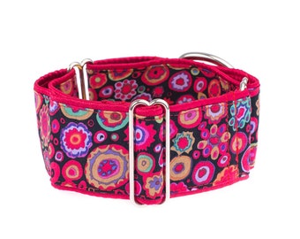 Floral Cotton Martingale Dog Collar - 2 Inch Wide