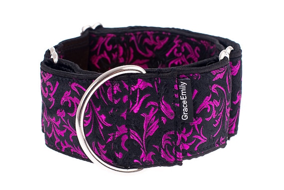 Luxury Brocade Martingale Dog Collar inch Greyhound Collar