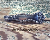 Silverware Barrette, Spoon Barrette, Silver Hair Barrette, Silverware Jewelry, Hair Jewelry, Wedding Barrette, Fancy Hair Clip, Unique Gift