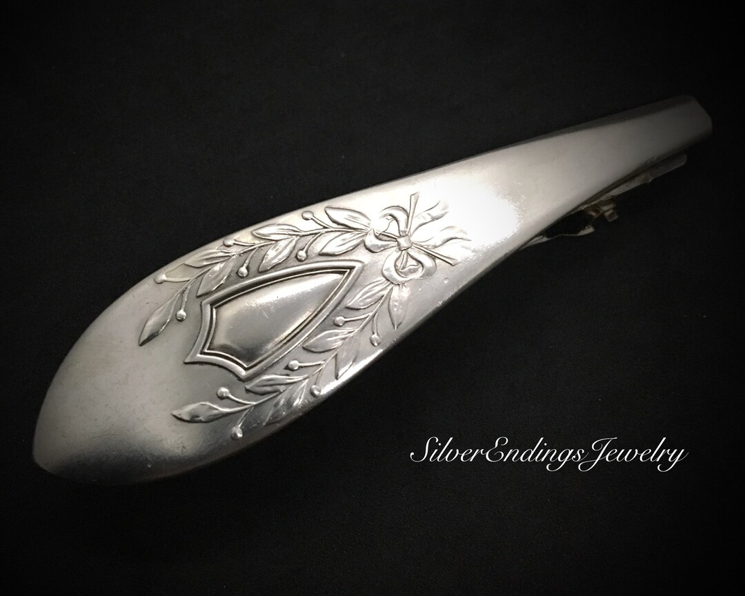 Silverware Barrette for Thick Hair Silver Hair Barrette Etsy