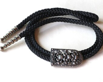 David-Andersen Norway Vintage Scandinavian Norwegian Viking age Replica Copy Bolo tie Sterling Silver 925S Fabric cord Possibly Saga piece