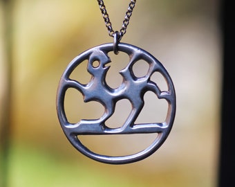 Vintage Juhls Silver gallery Kautokeino Norway Unisex Sami inspired  Large Sterling Silver 925 S Pendant Necklace "Fabeldyr" Mythical beast
