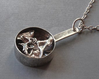 Jens Peter Clausen Gudjonsson Iceland Vintage Nordic Icelandic Modernist Brutalist Sterling Silver 925 S Necklace Pendant