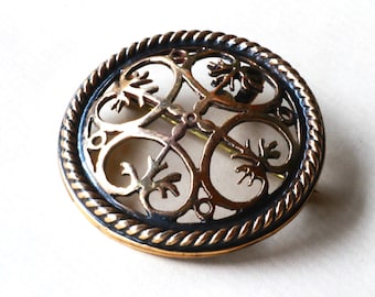 Vintage Astri Holthe Norway Norwegian Scandinavian Small Bronze Brooch Pendant