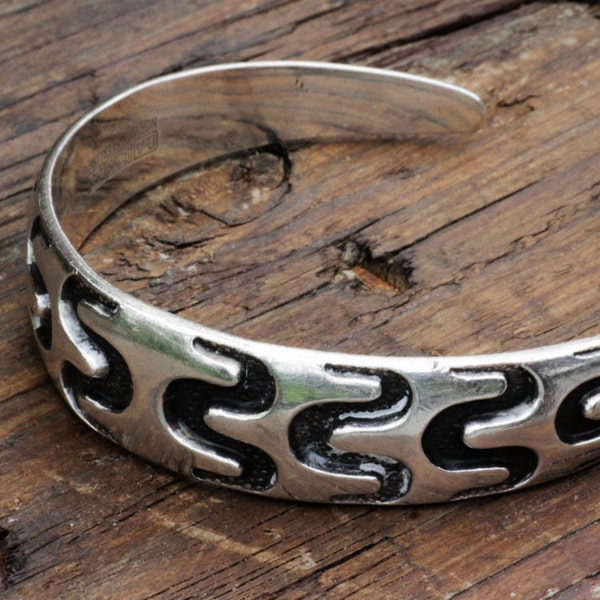 David-Andersen, Norway. Viking Copy. Vintage Scandinavian Norwegian Sterling Androgynous Silver Cuff Bracelet.