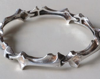 Lapponia Finland Vintage Nordic Finnish Modernist Brutalist Organic Silver sterling Bracelet Chain