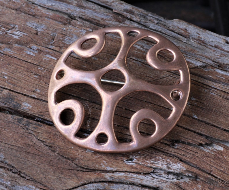 Vintage Scandinavian Norwegian Bronze Brooches Pins Juhls Silver gallery Sun wheel Solhjul Viking Style Trefoil Gripping beast