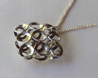 Kultaseppä Salovaara Finland Nordic Finnish Vintage Mid-century Modern MCM Silver Necklace Small Pendant Chain
