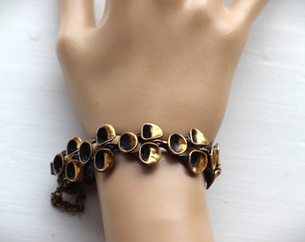 Hannu Ikonen for Valo-Koru, Finland. Vintage Nordic Finnish Bronze Bracelet "Reindeer Moss" 1970s