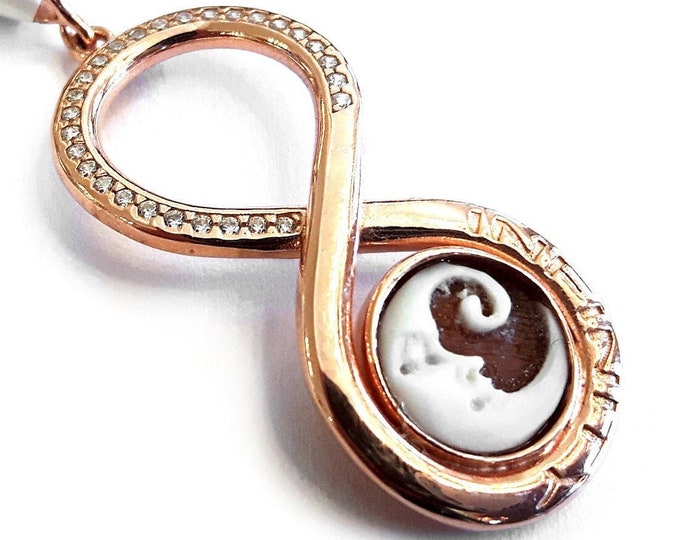 Shell cameo pendant Infinity Moon italian cameos jewelry donadio cameos shell pendentif camée colgante camafeo カメオペンダント Камея подвеска