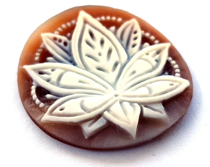 Loose shell cameo mandala flower italian cameo jewelry donadio cameo shell sardonyx cameo camée lâche ルーズカメオ свободная камея camafeo flojo