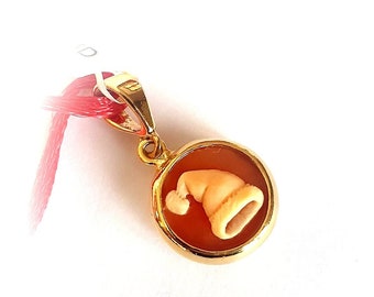 Shell cameo charm Santa Claus hat Christmas pandora bracelet italian cameo jewelry donadio cameo shell Charme camée カメオの魅力 Камея браслет