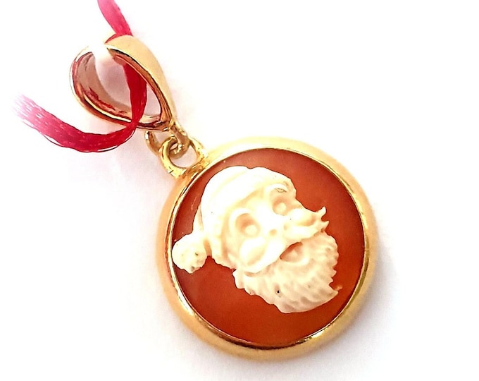 Shell cameo charm Santa Claus Christmas pandora bracelet italian cameo jewelry donadio cameo shell Charme camée カメオの魅力 Камея браслет