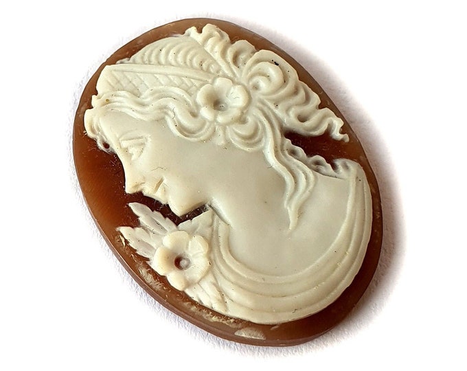 Loose shell cameo greek woman profile italian cameo jewelry donadio cameos shell camée lâche ルーズカメオ свободная камея camafeo flojo