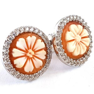 PAMTIER Orecchini A Fiore Con Zircone Cubico Per Donna, Leggeri E Comodi, Gioielli Lucidi, Idea Regalo Per Compleanno, Anniversario, Natale, In Confezione Velluto