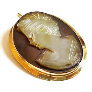 Vintage madredilamia cammeo spilla ciondolo italiano cammei gioielli donadio cameo conchiglia broche camée cammeo