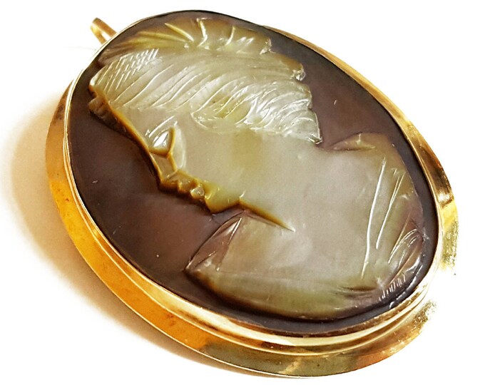 Vintage madredilamia cammeo spilla ciondolo italiano cammei gioielli donadio cameo conchiglia broche camée cammeo