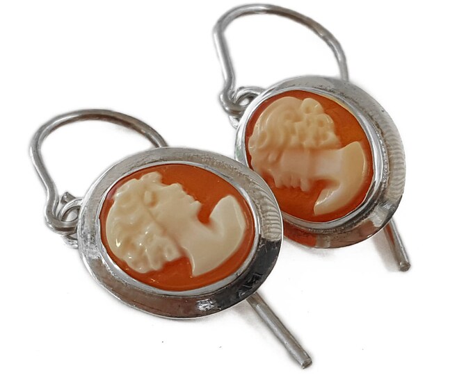 Antique shell cameo earrings italian cameo jewelry donadio cameos shell boucles oreilles camée pendientes camafeo カメオイヤリング Камея серьги gift