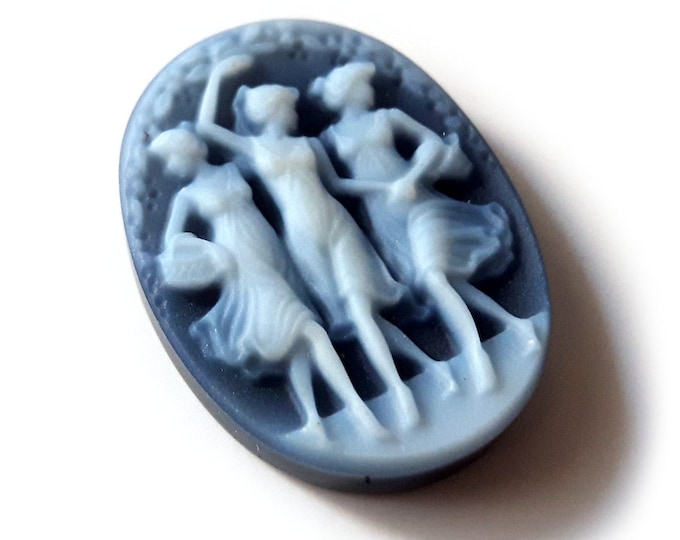 Blue cameo three graces italian stone cameo jewelry donadio agate stone cameo camée lâche ルーズカメオ свободная камея camafeo flojo