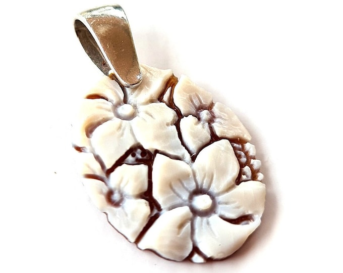 Loose shell cameo pendant flowers italian cameos jewelry donadio cameos shell pendentif camée colgante camafeo  カメオペンダント Камея подвеска