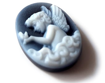 Blue stone cameo angel italian stone cameo jewelry donadio agate stone cameo camée lâche ルーズカメオ свободная камея camafeo flojo