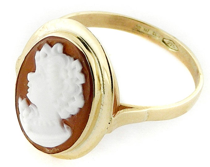 Oro cammeo anello sardonica profilo di gioielli cameo italiano donadio cammei conchiglia