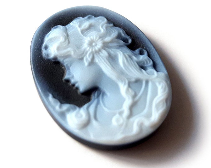 Blue cameo lady italian stone cameo jewelry donadio agate stone cameo camée lâche