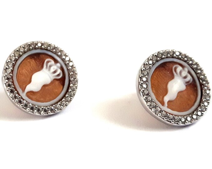 Shell cameo earrings good luck Horn italian cameos jewelry donadio cameo shell boucles d'oreilles camée camafeo カメオイヤリング Камея серьги gift