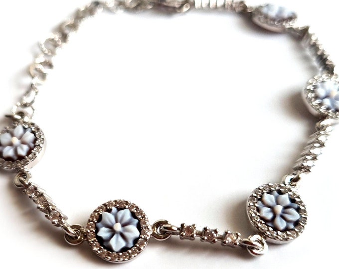 Shell cameo bracelet flowers lotus italian cameo jewelry donadio cameos shell bracelet camée pulsera camafeu