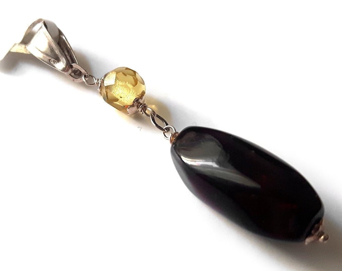 Black Onyx stone pendant 925 sterling silver stone pendant